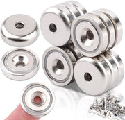 Pacco di 15 magneti neodym con foro, magneti neodym extra potenti 10 kg di forza, 20 mm magneti da fissare con viti, magneti sommersi con viti, magneti potenti per cucine, frigoriferi, bagni, uffici