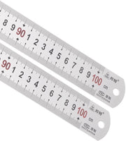 Misuratore Lineare 1 m in Acciaio Inossidabile - Doppia Misurazione - Resistente alla Corrosione - Solido e Duraturo - Supporto a Parete - Scala Precisa - Righello