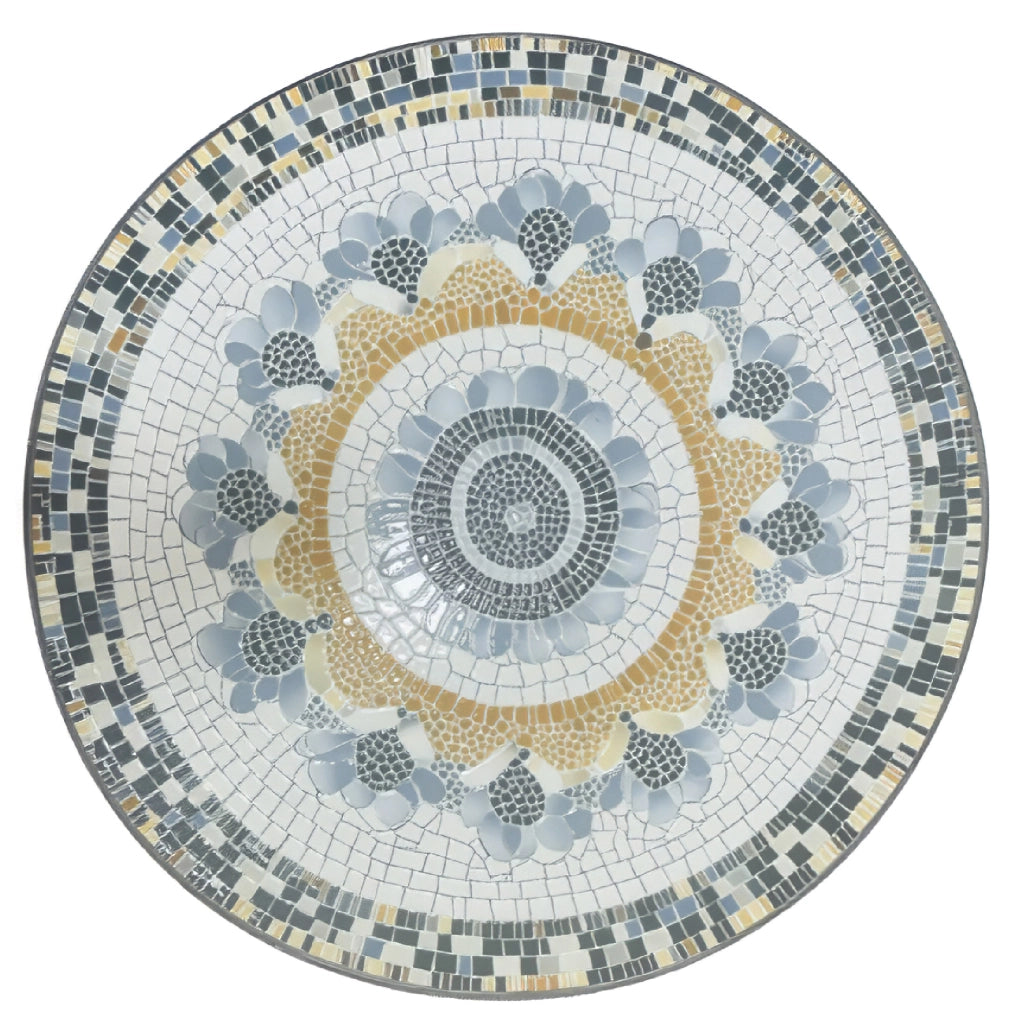 Set Bistrot Tavolino Con 2 Sedie Con Mosaico In Ceramica Per Esterno Terrazzo Giardino Pieghevoli Patio Casa,Bar,Ristoranti,Mobili Giardino Mod-Gela