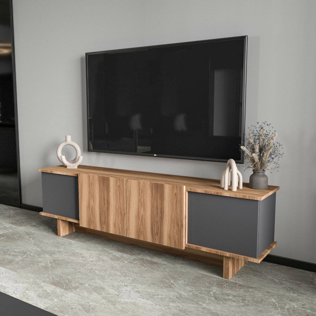 Mobile TV in legno "Diana" 180 x 33 x 50 cm - Antracite