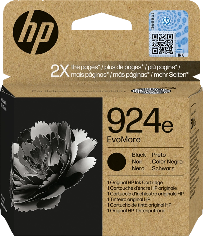 HP Cartuccia di inchiostro nero originale 924e EvoMore