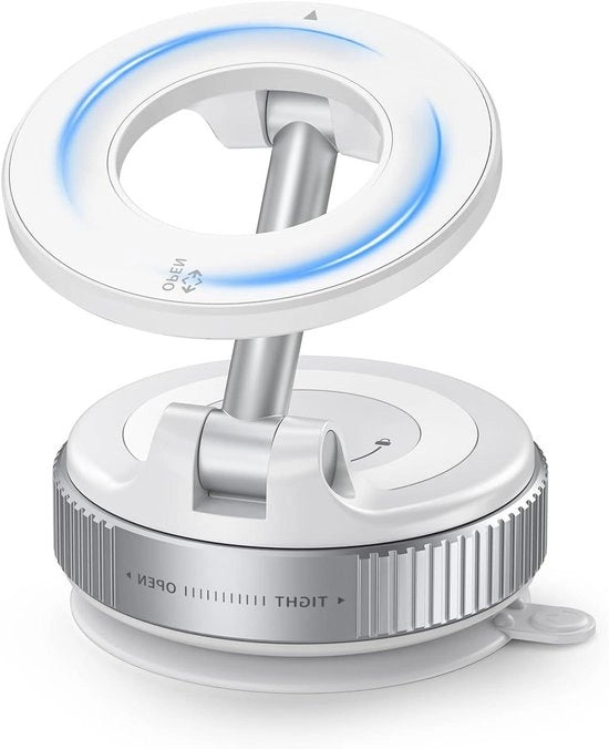 Supporto per Telefono Auto con Magnetismo Premium, Bianco, Maggiore Attrazione, Regolabile 360°, Ideale per Palestra e Specchio
