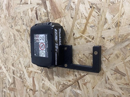 Sostegno per batteria a parete per batterie 18V e 14,4V con fissaggio a muro con viti (2 posti)