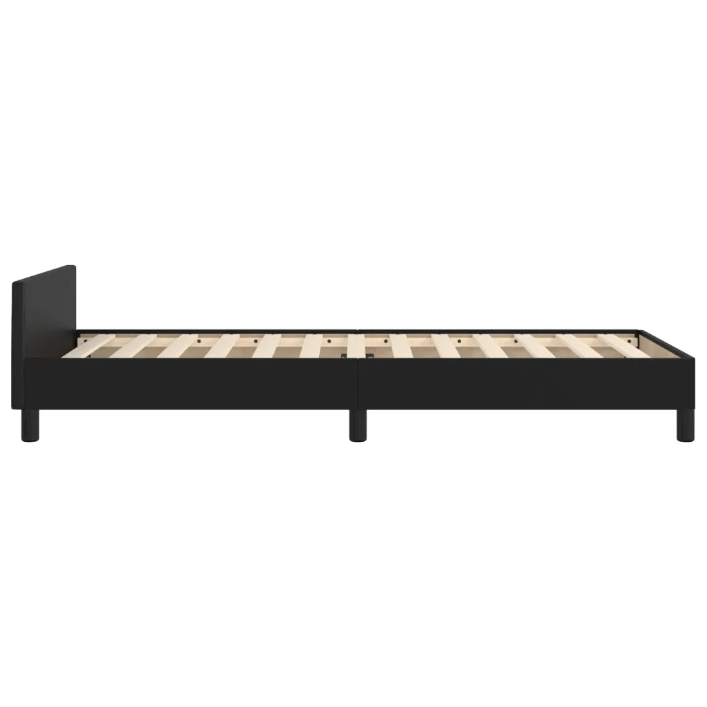 Giroletto con Testiera-Struttura Letto con testiera Nero 80x200 cm in Similpelle 982171