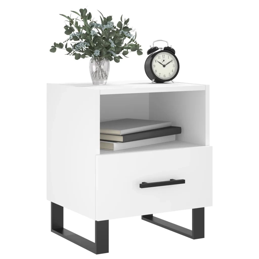 Comodini 2 pz Bianchi 40x35x47,5 cm in Legno Multistrato 827485