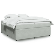 Giroletto a Molle con Materasso Grigio Chiaro 200x200cm Velluto 3285662