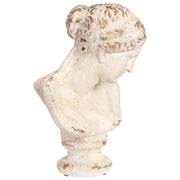 Figura decorativa, busto in magnesio bianco, cm 43x34x66h