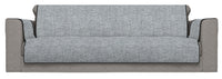 Copridivano con Copri Braccioli Seduta 60 cm in Poliestere Grigio Scuro
