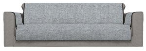 Copridivano con Copri Braccioli Seduta 60 cm in Poliestere Grigio Scuro
