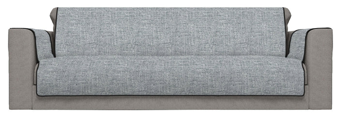 Copridivano con Copri Braccioli Seduta 60 cm in Poliestere Grigio Scuro