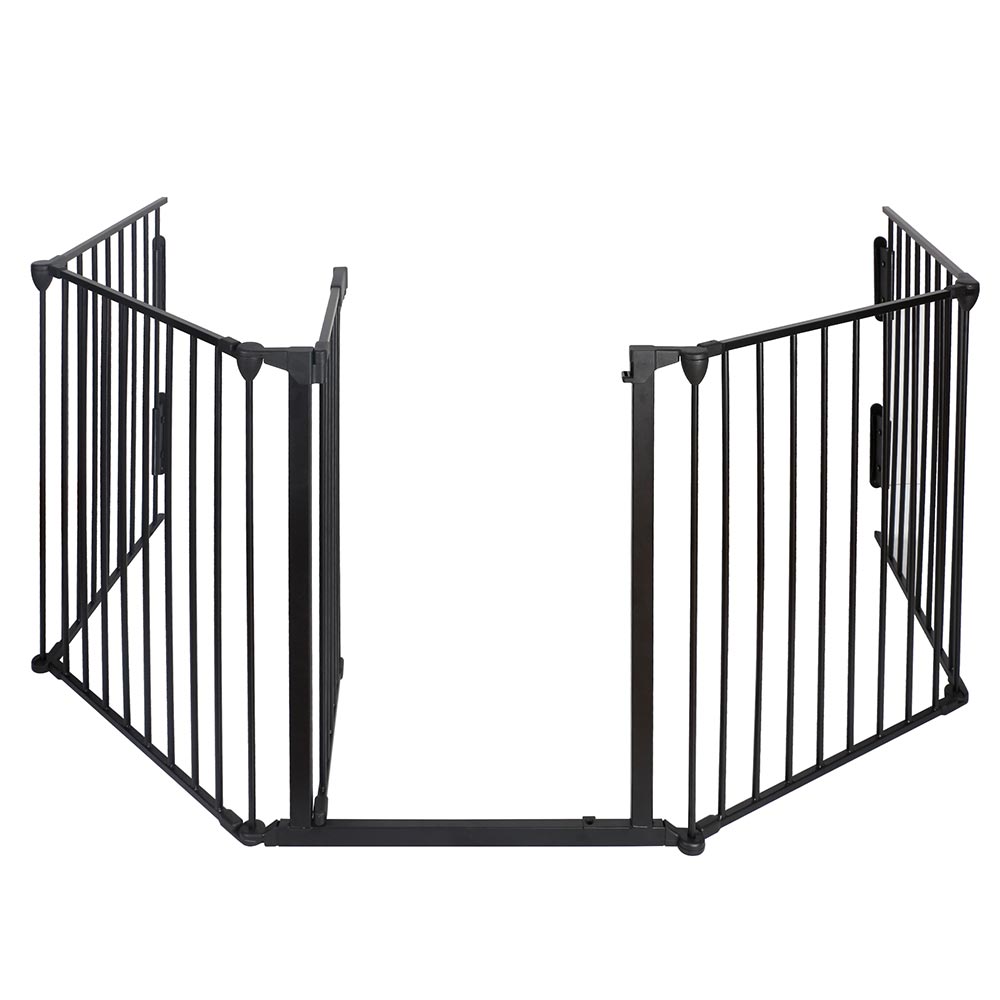Cancello Cancelletto Protezione Camino Cani e Bambini Recinto Divisorio 3mt Nero