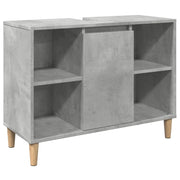 Armadietto da Bagno | Armadio da bagno Grigio Cemento 80x33x60cm Legno Multistrato