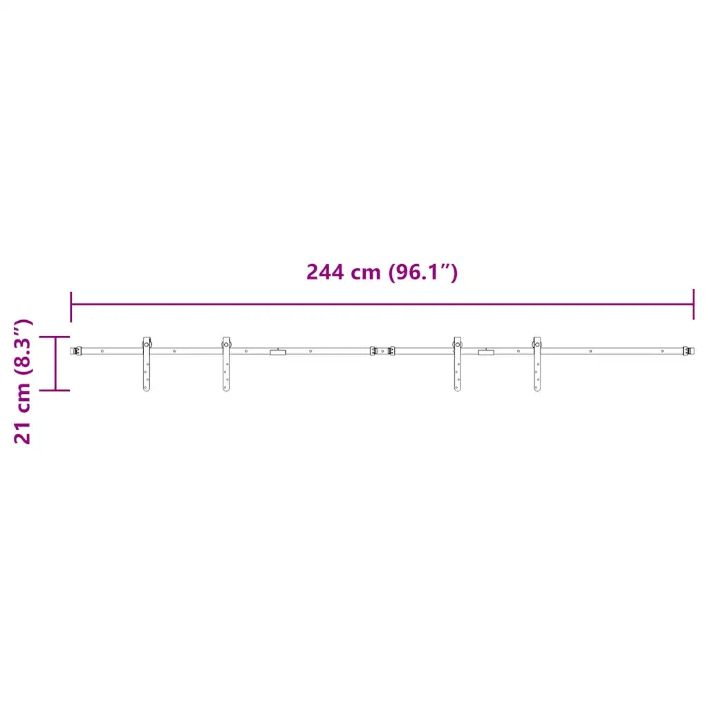 vidaXL Kit Anta Scorrevole Armadio in Acciaio al Carbonio 244 cm