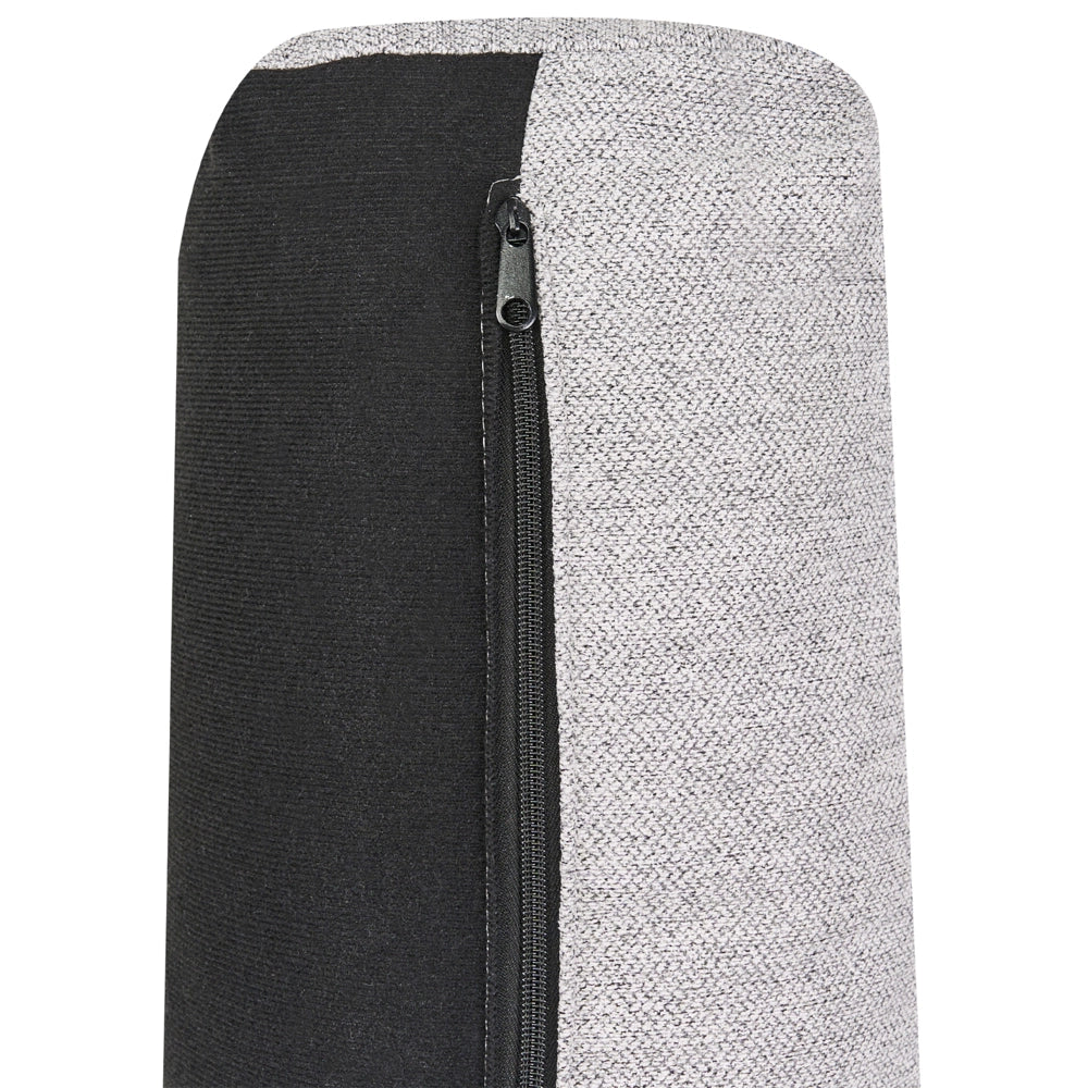 Divano angolare sinistro Tappezzato in tessuto poliestere grigio Gambe in legno 4 posti Spesso imbottito Mobili da salotto in stile moderno