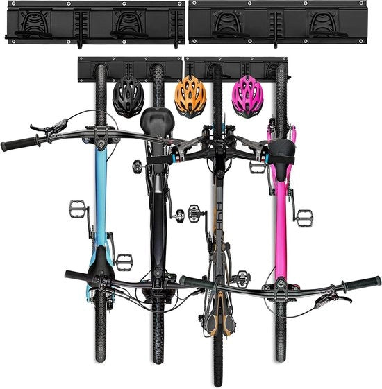 Sostegno per bicicletta - attacco per biciclette e casco - supporto per biciclette per garage o appartamento - sospensione per muro con protezione del telaio