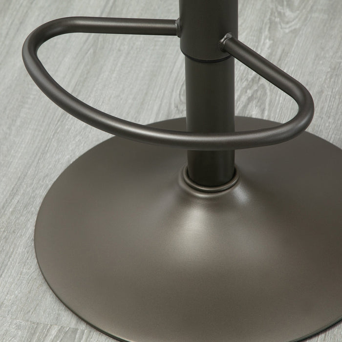 Set 2 Sgabelli Bar 35x36x64-85 cm con Poggiapiedi in Similpelle Marrone