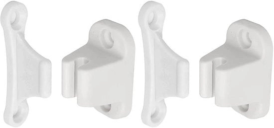 Set di fermatutto per porte 2 pezzi - Materiale plastico - Supporto per porta a T - Distanza di apertura 35 mm/48 mm - Assorbimento di shock - Per caravan - Fermatutto per porte