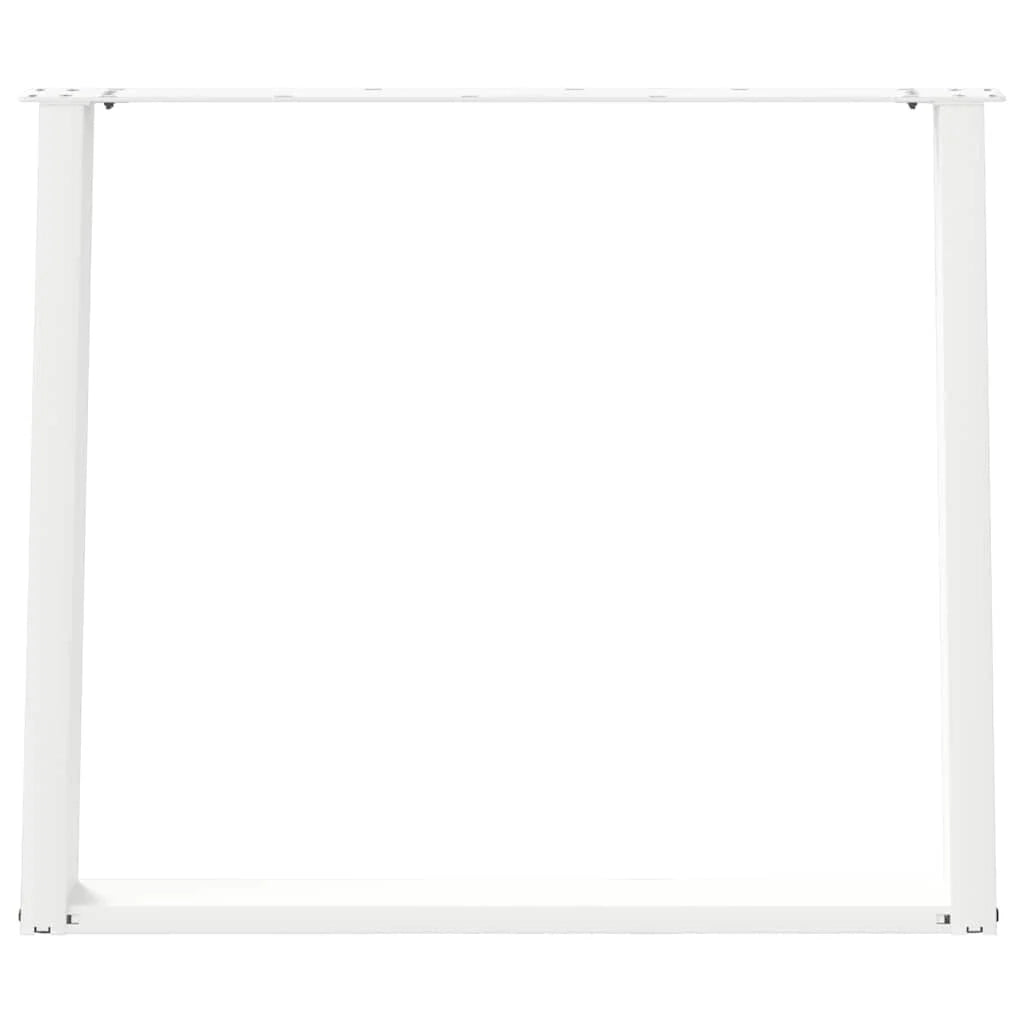 Set di 2 gambe per tavolo da pranzo dal design moderno a forma di U 100 x 73 cm con guide regolabili in acciaio bianco 02_0057085