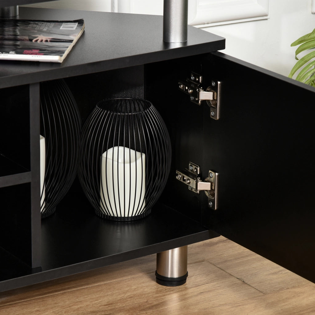 Mobile TV in legno ¨C Xylo ¨C nero, fino 55 pollici, ante e ripiano, 120x40x52cm