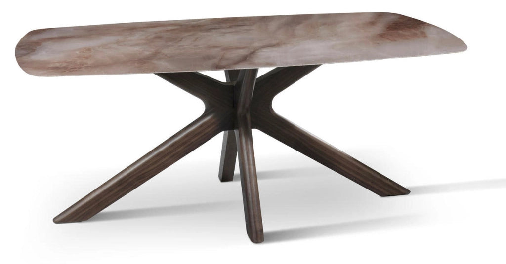 Tavolo Rettangolare 90x180x76 cm in Ceramica Marmo Gemini Alabastro
