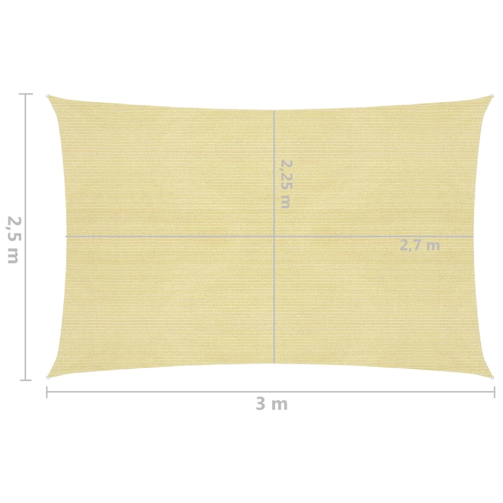 Vela ombreggiante/ombrellone 160 g/m² 2,5 x 3 m HDPE beige 02_0008953