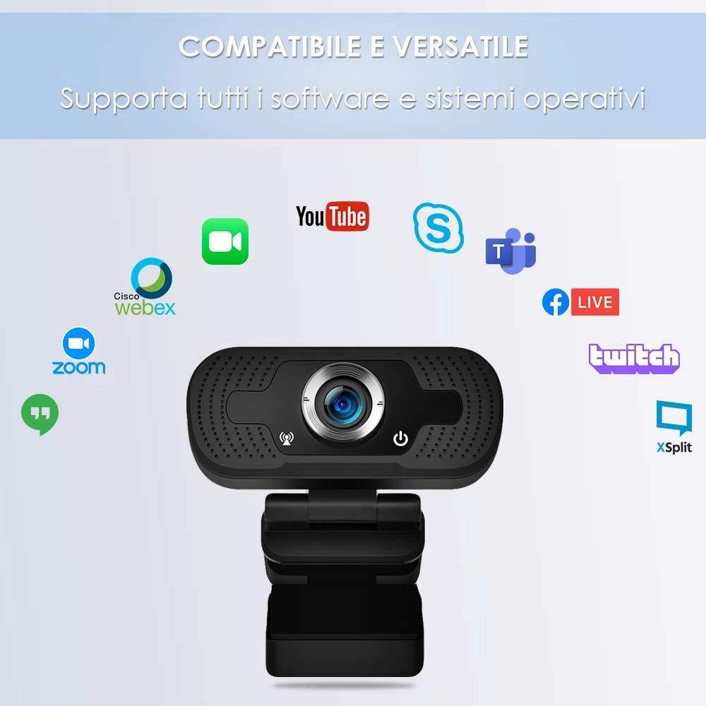 Webcam PC Full HD 1080p con Microfono Integrato