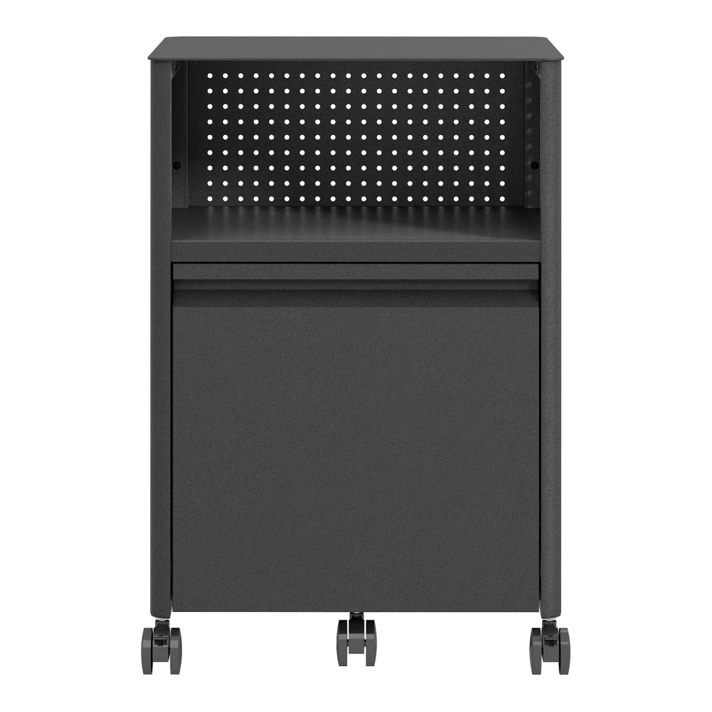 Mobile Contenitore Velvevn con Rotelle Organizzatore da Ufficio in Acciaio 54x40x36 cm - Nero [en.casa]