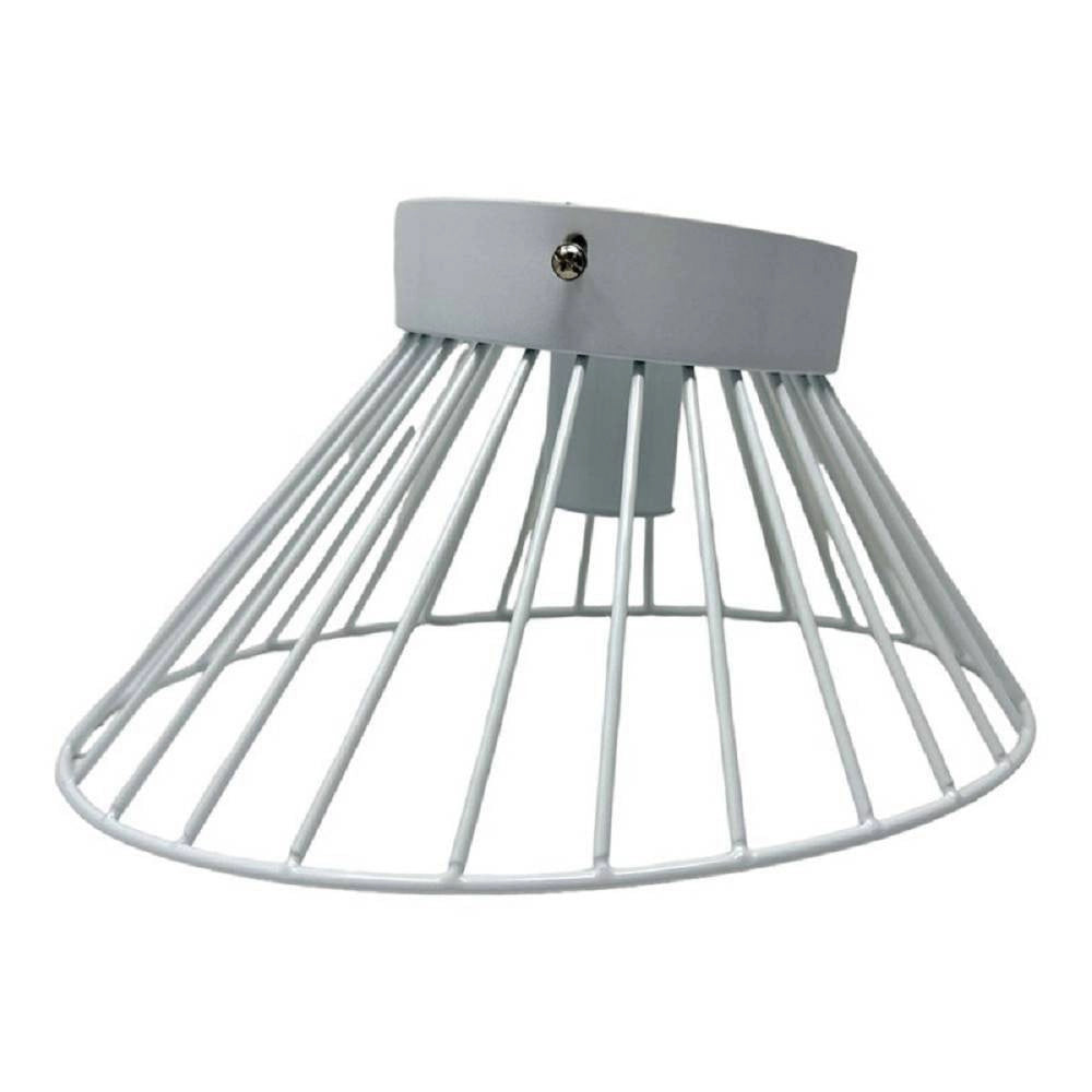 Trade Shop - Plafoniera Paralume Metallo Lampadario Lampada E27 Decorativa Contemporanea C70 - Bianco