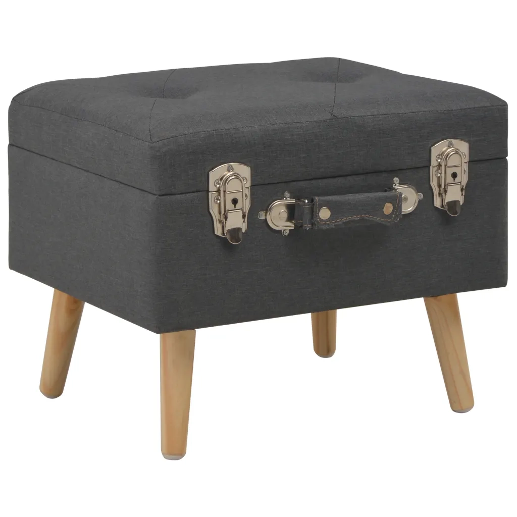 Sgabello con Contenitore 40 cm in Tessuto Grigio Scurocod mxl 118502