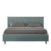 Letto Matrimoniale 160x190 cm con Rete e Contenitore Adele Aragona 8 Blu