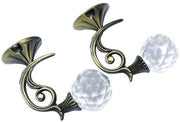 Gordini Crystal Holdback - Eleganti Attacchi per Tende - Blu Scuro - Metallo Sostenibile - Ideali per Abiti e Cappelli - 2 Pezzi