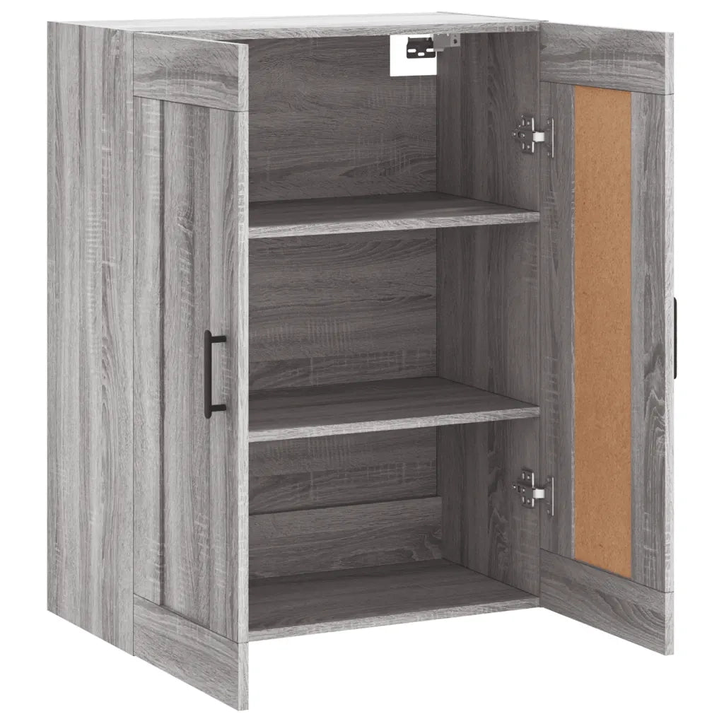 Elegante pensile di design con vano contenitore 69,5 x 34 x 90 cm realizzato in legno composito Sonoma grigio 02_0048922