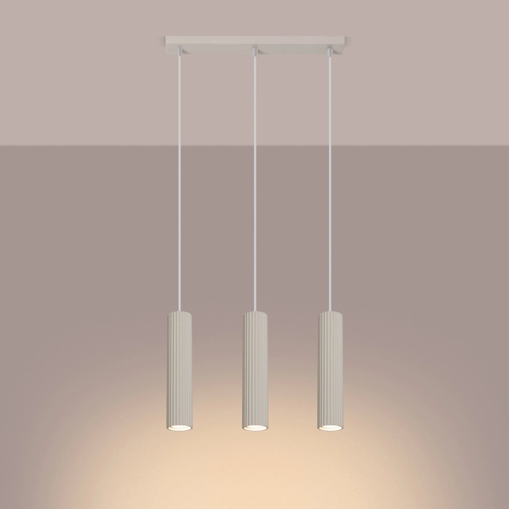 Lampada sospensione moderna beige barra 3xGU10 Gravio