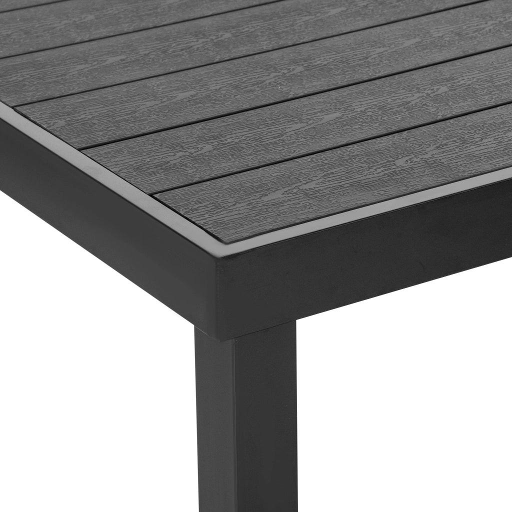 Set mobili da giardino pieghevole con tavolo e 6 sedie in alluminio nero