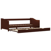 Letto singolo | Letto per adulti | Dormeuse Estraibile senza Materasso Marrone Scuro 90x200 cm