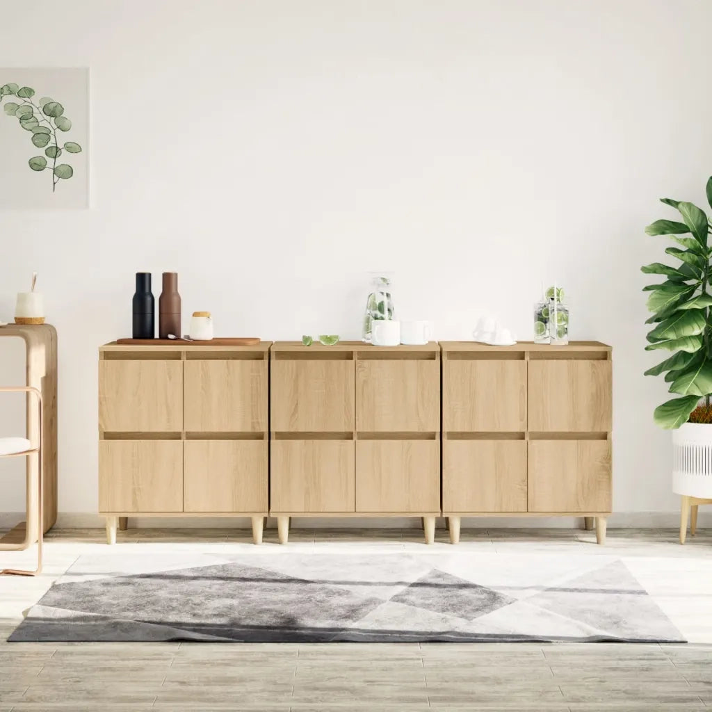Credenze 3pz Rovere Sonoma 60x35x70 cm in Legno Multistrato 3185770
