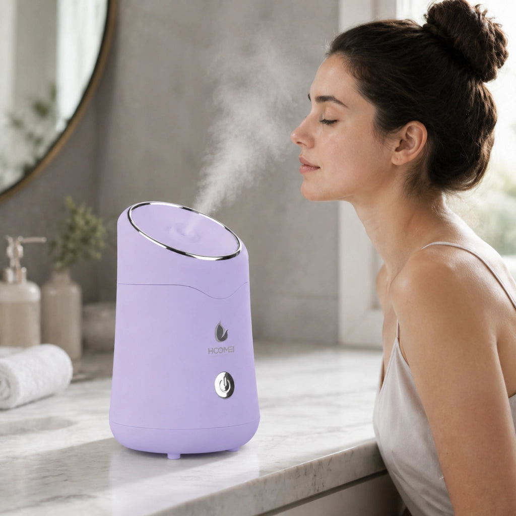 Sauna Facciale 220W con Vapore Nano Ionico, Vaporizzatore Viso 75 ml, Riscaldamento Rapido 3 Minuti, Protezione Surriscaldamento, Pulizia e Cura del Viso