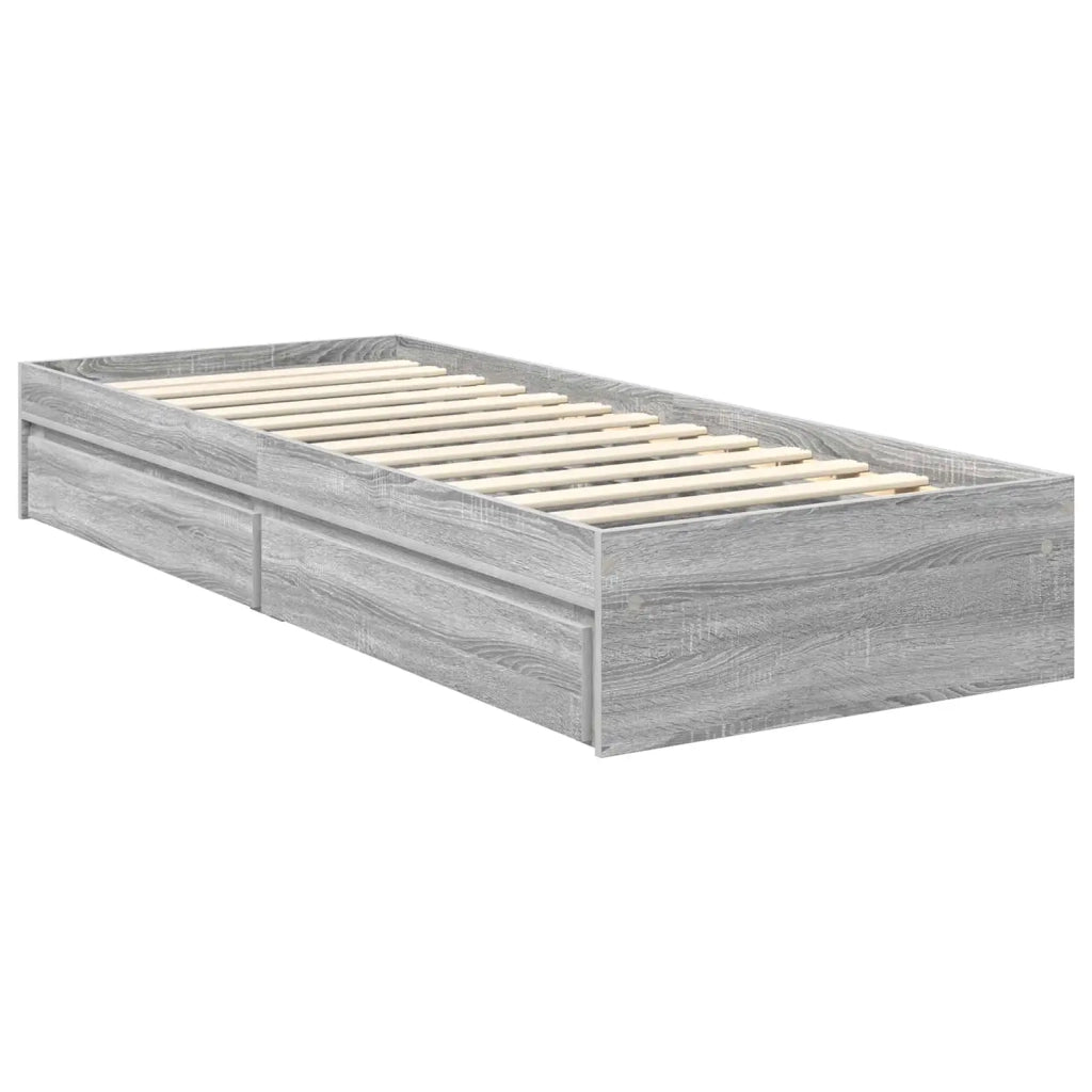 Letto con Contenitore con testiera Grigio Sonoma 70 x 190 cm