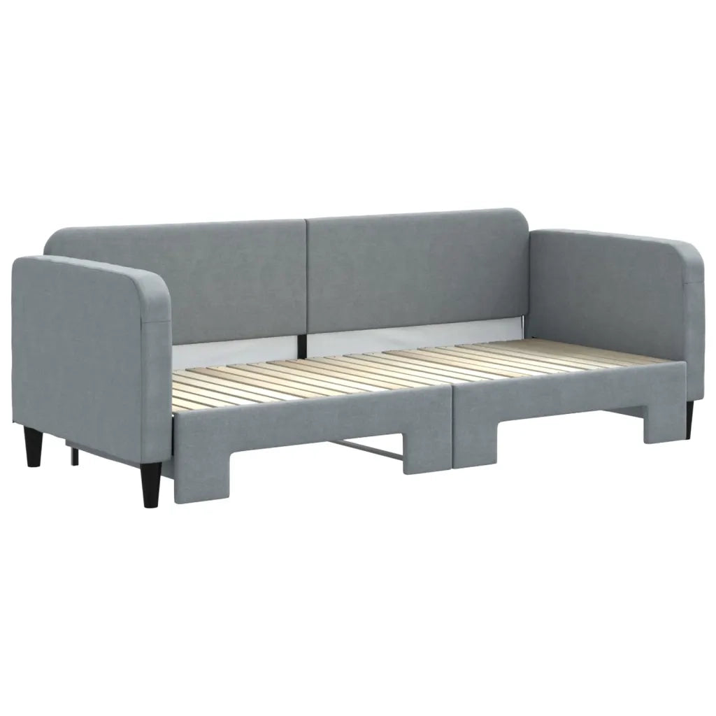 Divano Letto con Letto Estraibile Grigio Chiaro 80x200 Tessuto 3196811