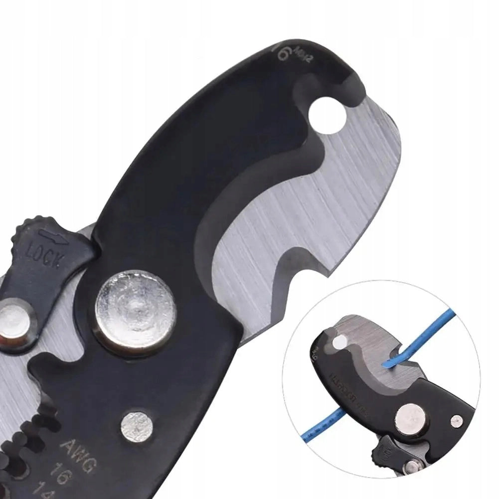 Pinza per Taglio e Spellatura Cavi – Acciaio Temperato, Manico Ergonomico | Lunghezza 180 mm, Gamma 0,2-6 mm