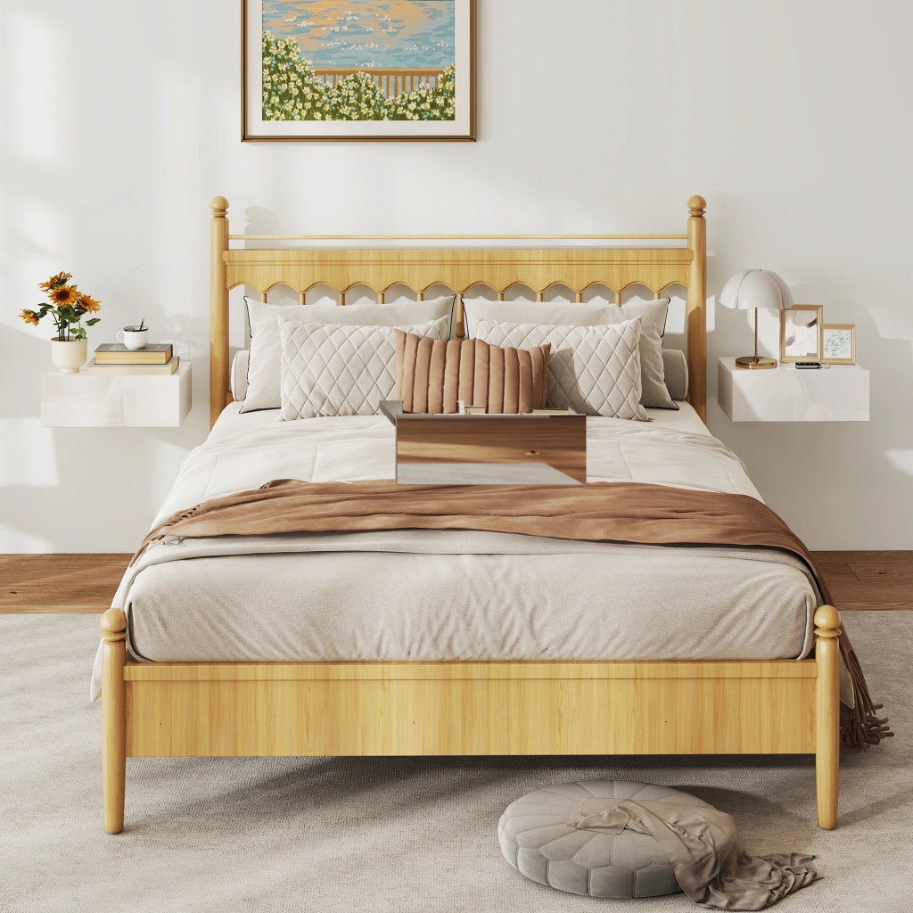 Comodino a sospensione con cassetto ¨C zephmum ¨C 40x30x15 cm bianco