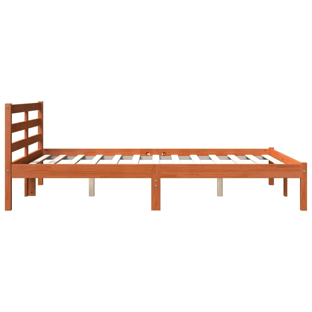 Letto senza Materasso-Struttura Letto Marrone Cera 135x190 cm in Legno di Pino 198225