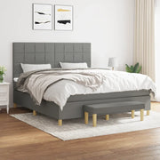 Giroletto a Molle con Materasso Grigio Scuro 180x200 cm Tessuto 3137174