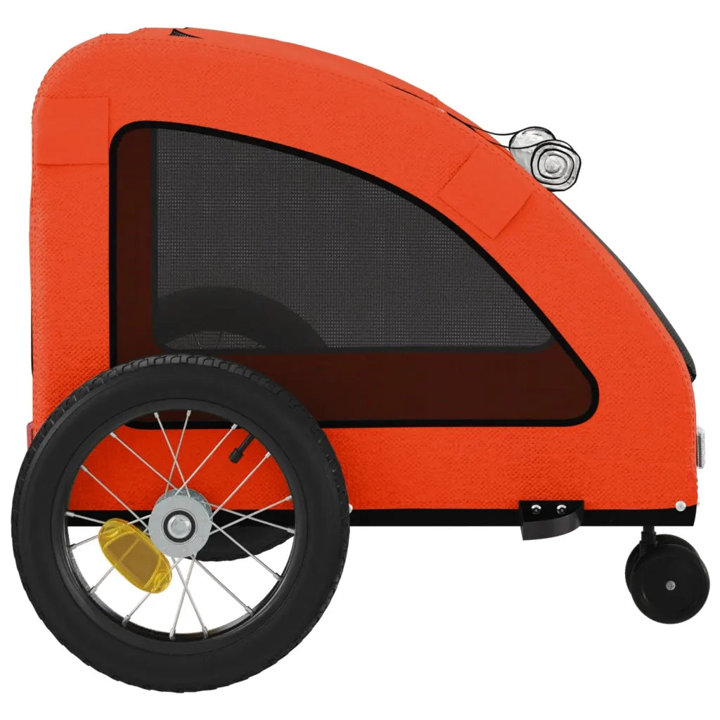 Rimorchio da Bici per Animali Arancione e Grigio Oxford e Ferro 93970