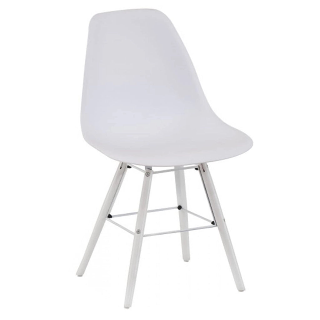 Marvin Set Di 4 Sedie In Polipropilene Bianche Con Struttura Legno E Metallo Gambe Interno Sala Da Pranzo Cucina Design