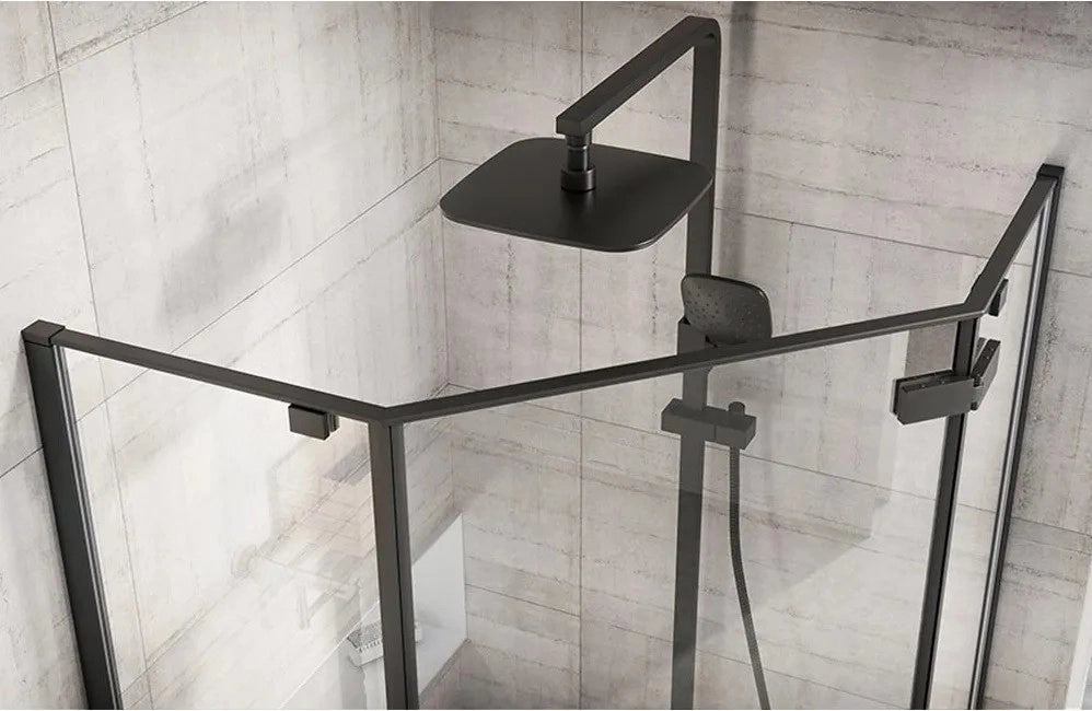Cabina Doccia Diamond Black Mat 90x90 con piatto doccia Diamond