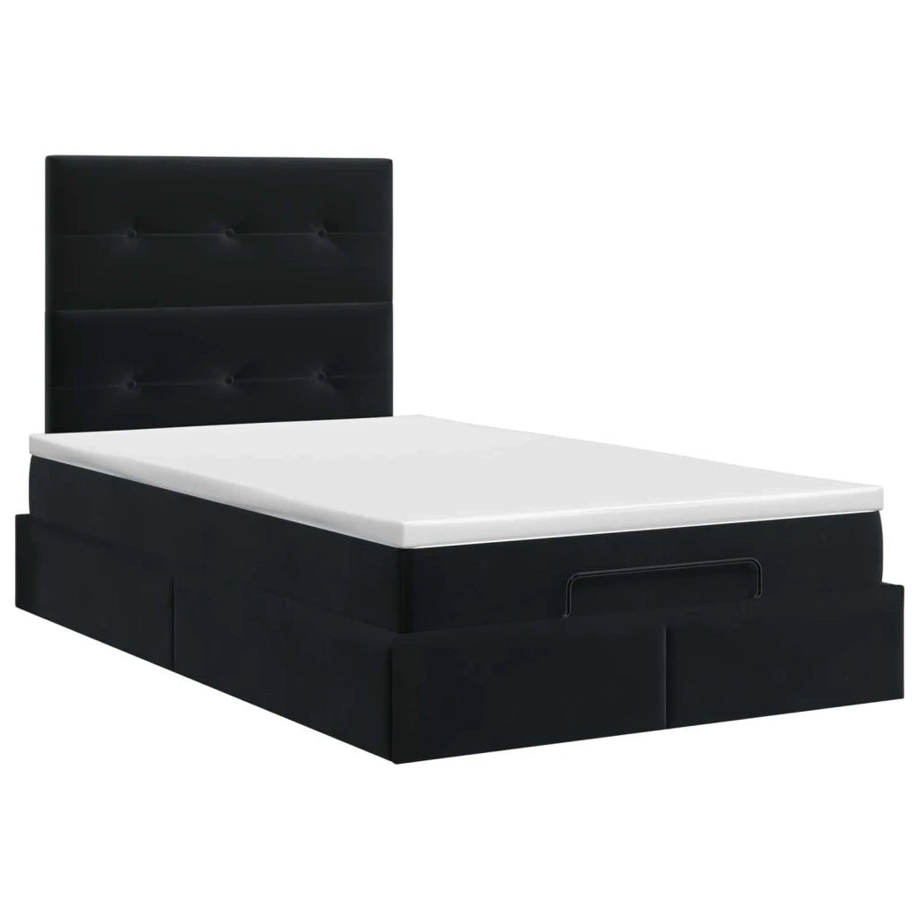 Letto ottomano con materasso Nero 120 x 190 cm Velluto 3457709