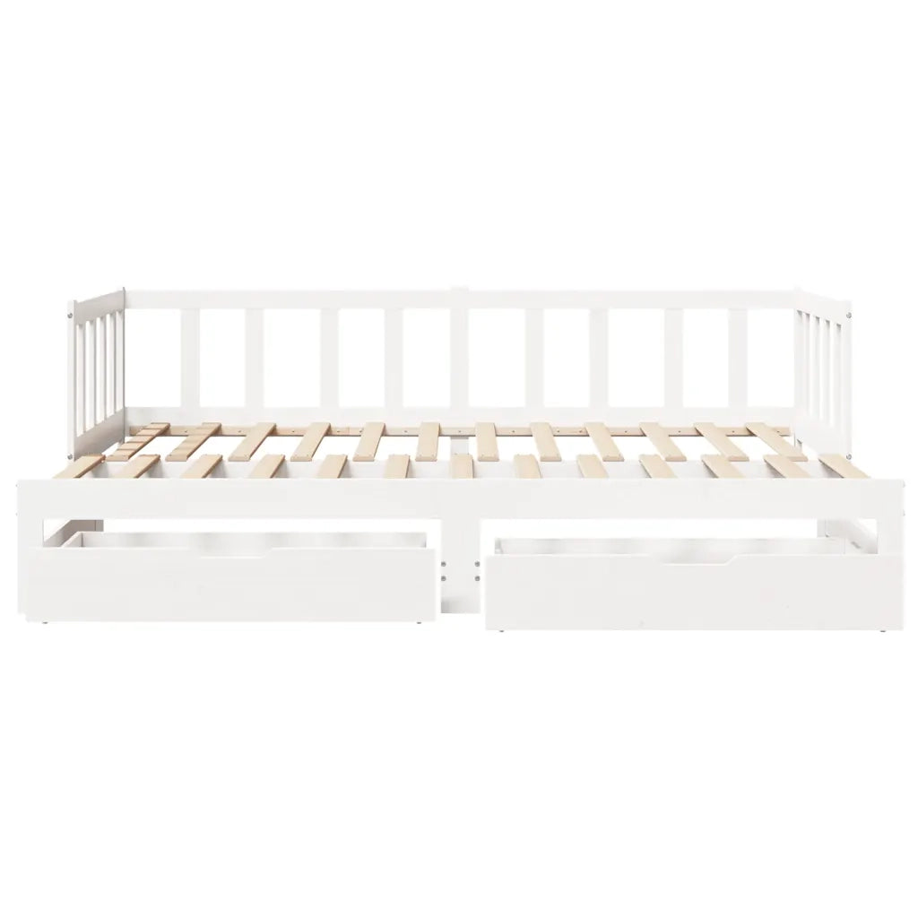 Letto Estraibile con Cassetti senza Materasso Bianco 80x200 cm 3302192