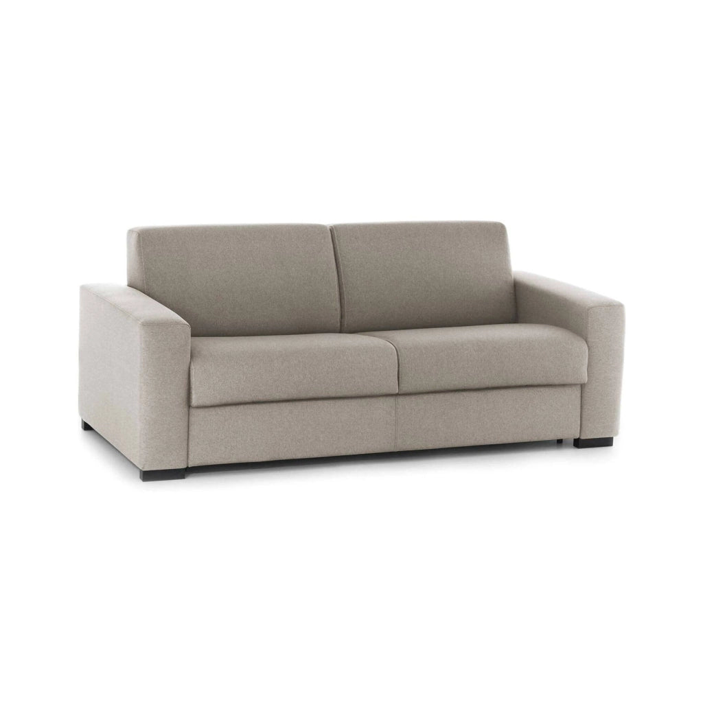 Divano fisso Azier, Divano a 2 posti Large, Made in Italy, SofÒ  Soggiorno in tessuto imbottito, con Braccioli standard, cm 200x95h90, Tortora