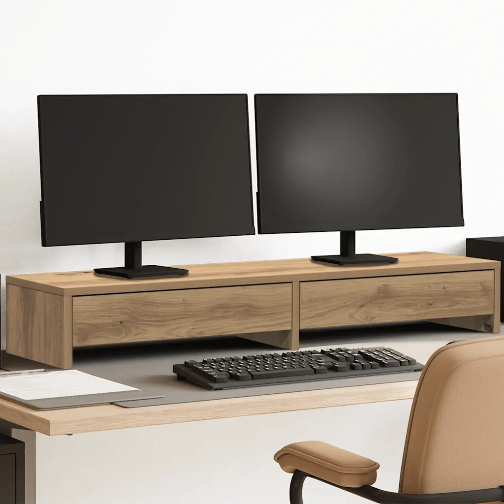 Supporto Monitor con Cassetti Rovere 100x27x15 cm in Truciolato 854678